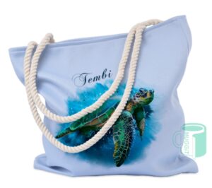 Bag with Rope Handle - Light Blue (34 x 37cm)