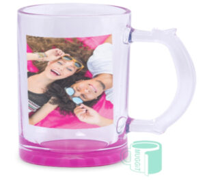 Beer Glass - Clear Pink 16Oz