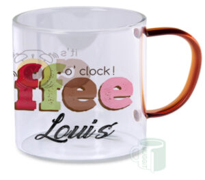 Mug - Clear Glass Orange H 13Oz