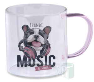 Mug - Clear Pink H 13Oz