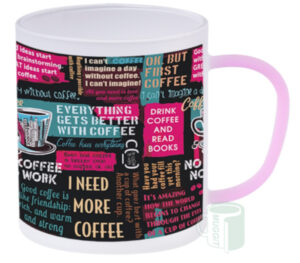 Mug - Frosted Glass Pink H 13Oz
