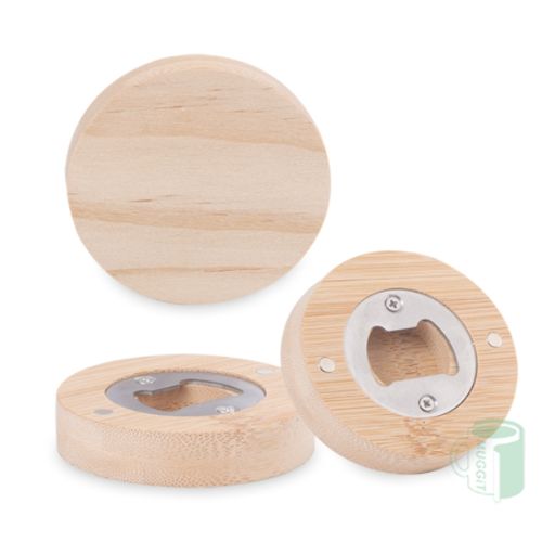 Wood Bottle Opener Round